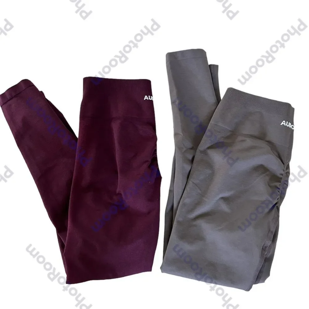 AUROLA Workout Leggings Seamless Scrunch Tummy Control, NEW, See photos for size